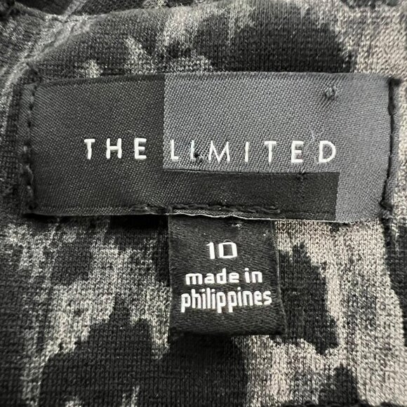 The Limited Womens 3/4 Sleeve Gray/Black Leopard Print Bodycon Dress Sz 10 Zip - Picture 8 of 9